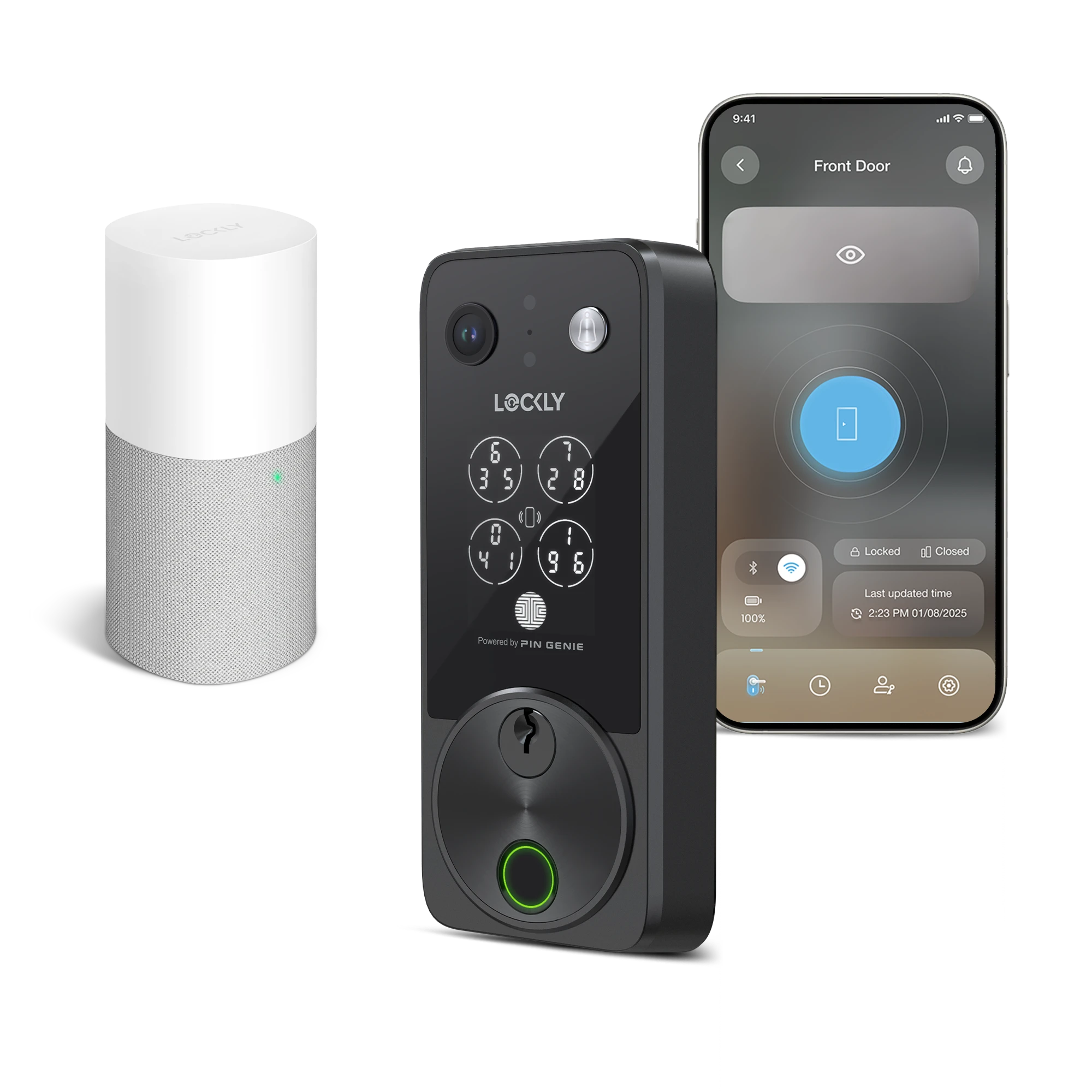 lockly-vision-zeno-series-video-smart-lock-t-rschloss-satin-nickel image 1
