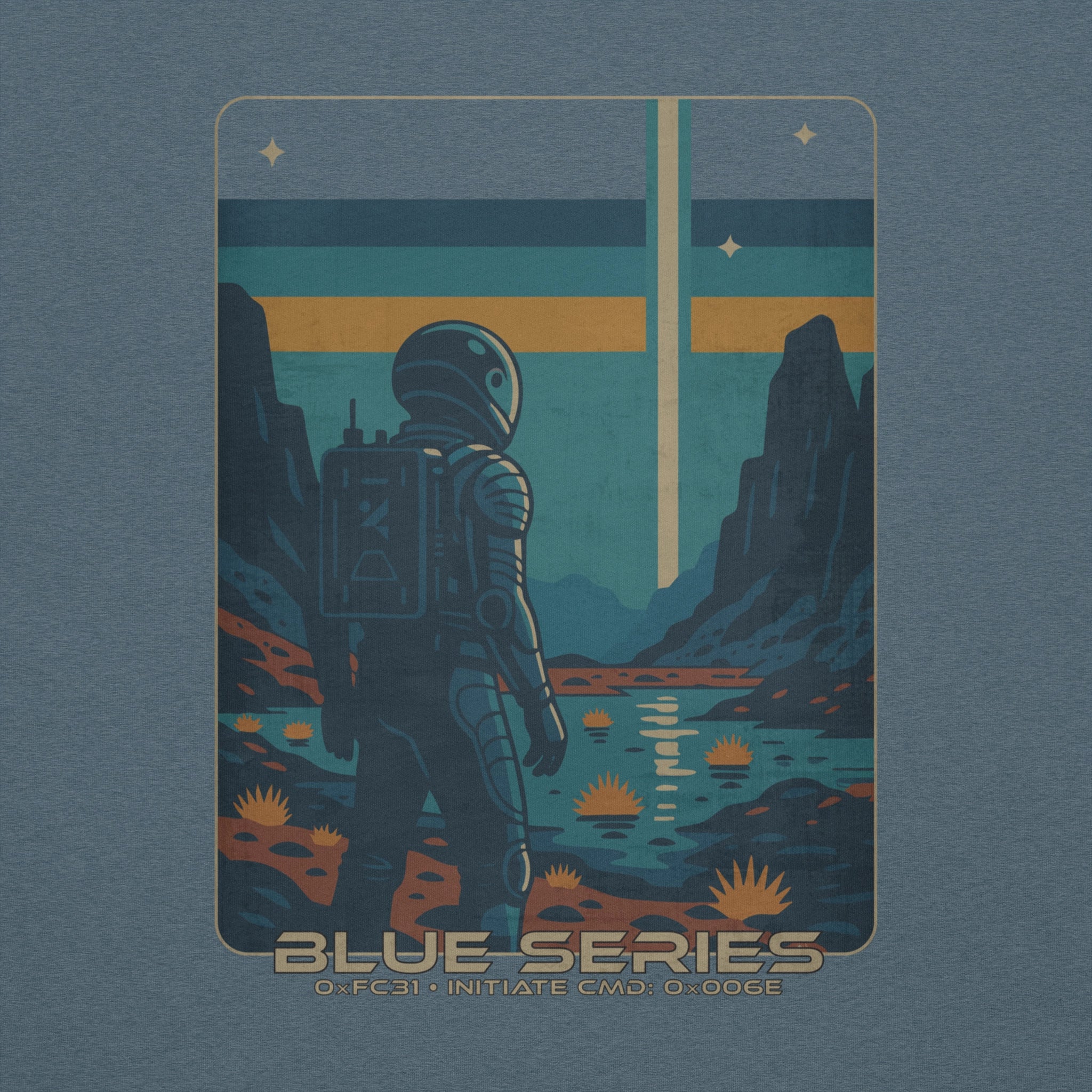 inovelli-blue-series-t-shirt-heather-deep-teal-l-baumwolle-retro image 3
