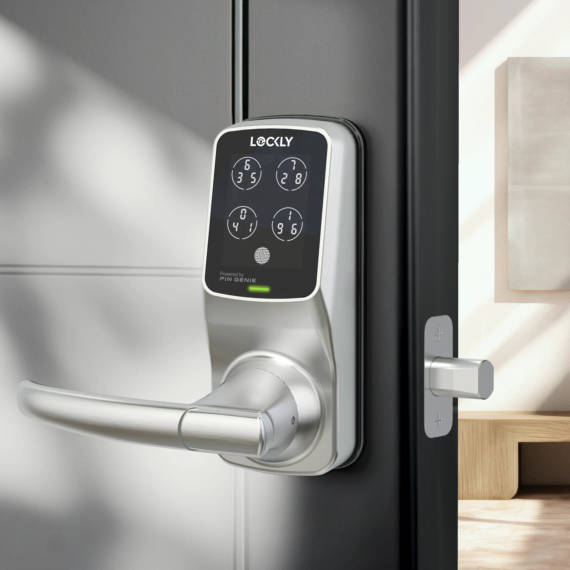 lockly-model-6s-smart-schloss-pin-falle-satin-nickel image 2