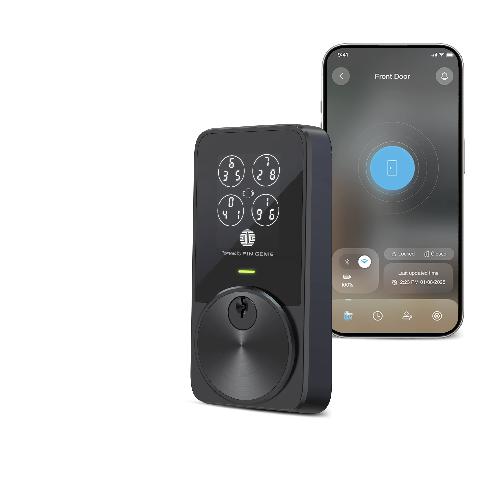 lockly-zeno-pin-genie-pro-t-rschloss-deadbolt-mattschwarz-apple-home-key image 1