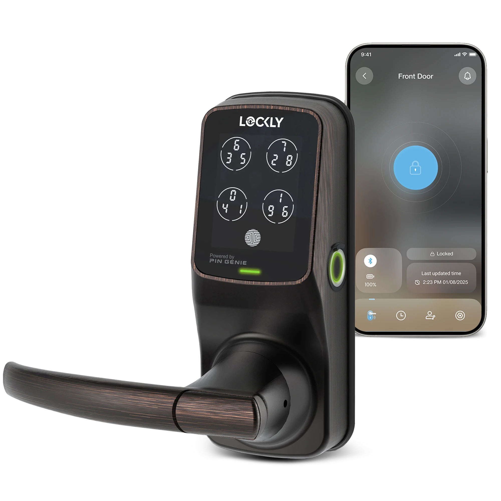 lockly-secure-plus-fingerprint-t-rschloss-deadbolt-satin-nickel image 1