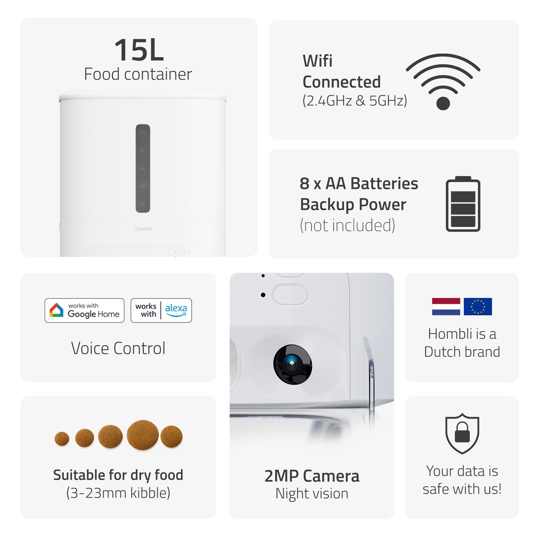 hombli-pet-futterautomat-xl-15l-mit-kamera-wlan image 2