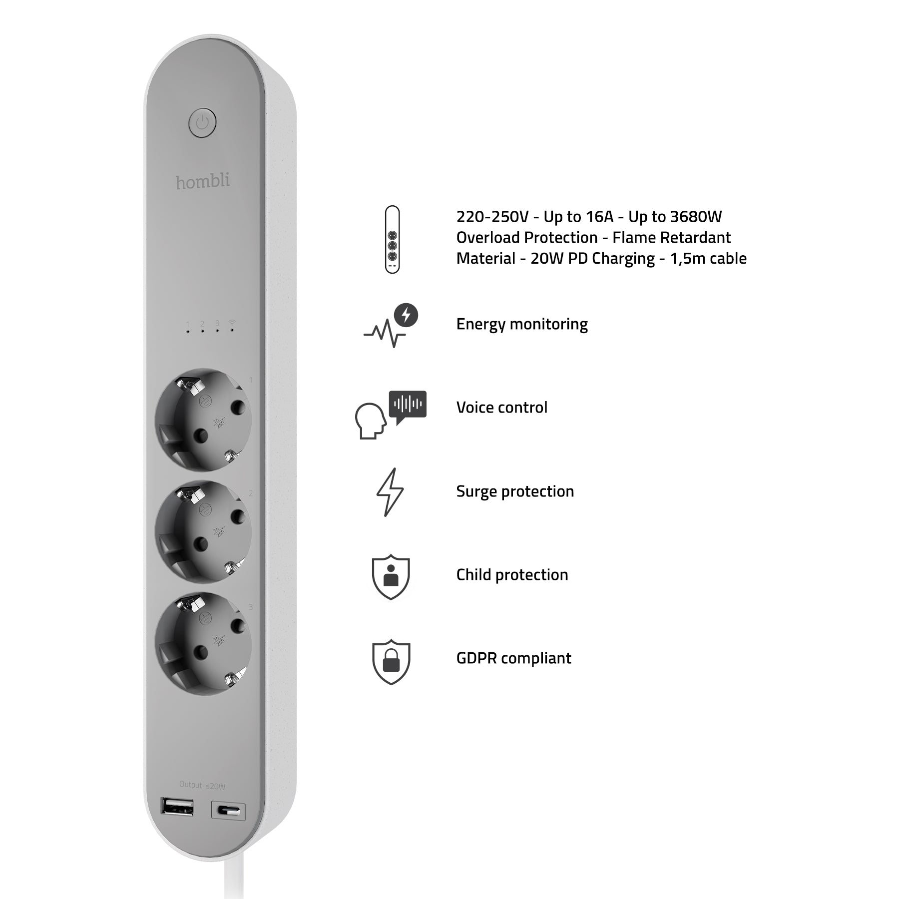 hombli-smart-powerstrip-steckdosenleiste-eu-mit-usb-strommessung image 5