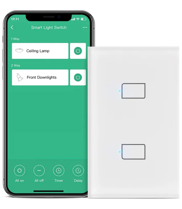 broadlink-tc3-wandschalter-2-fach-touch-ohne-neutralleiter-solo image 1