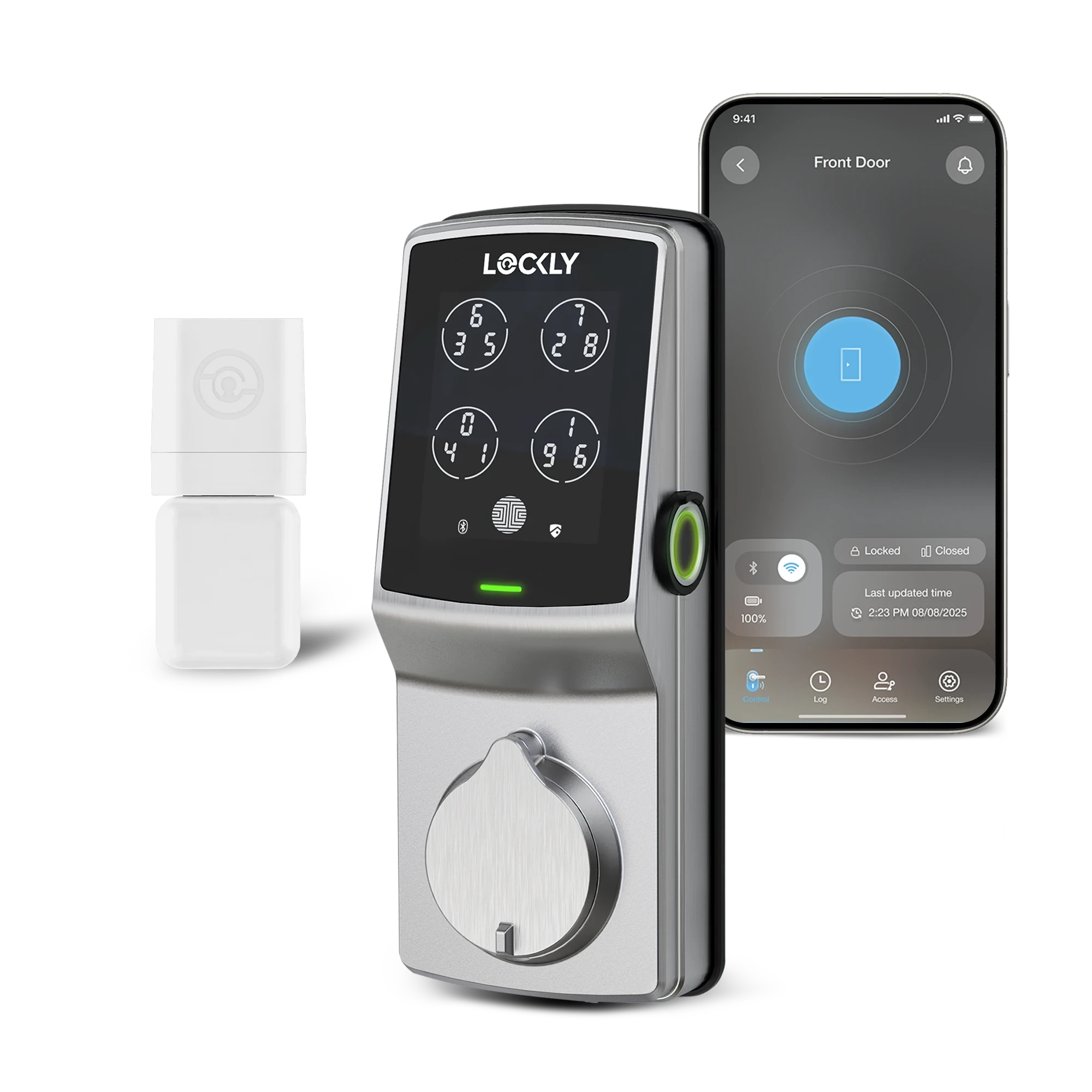 lockly-secure-proht-deadbolt-smart-lock-fingerprint-satin-nickel image 1