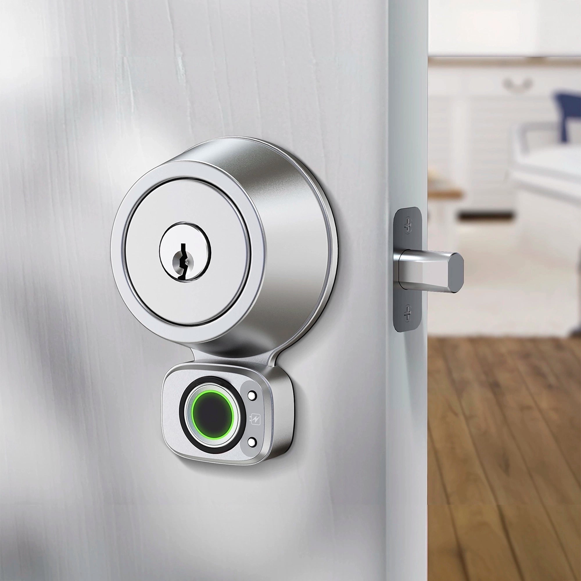 lockly-access-touch-retrofit-smart-lock-t-rschloss-satin-nickel image 2