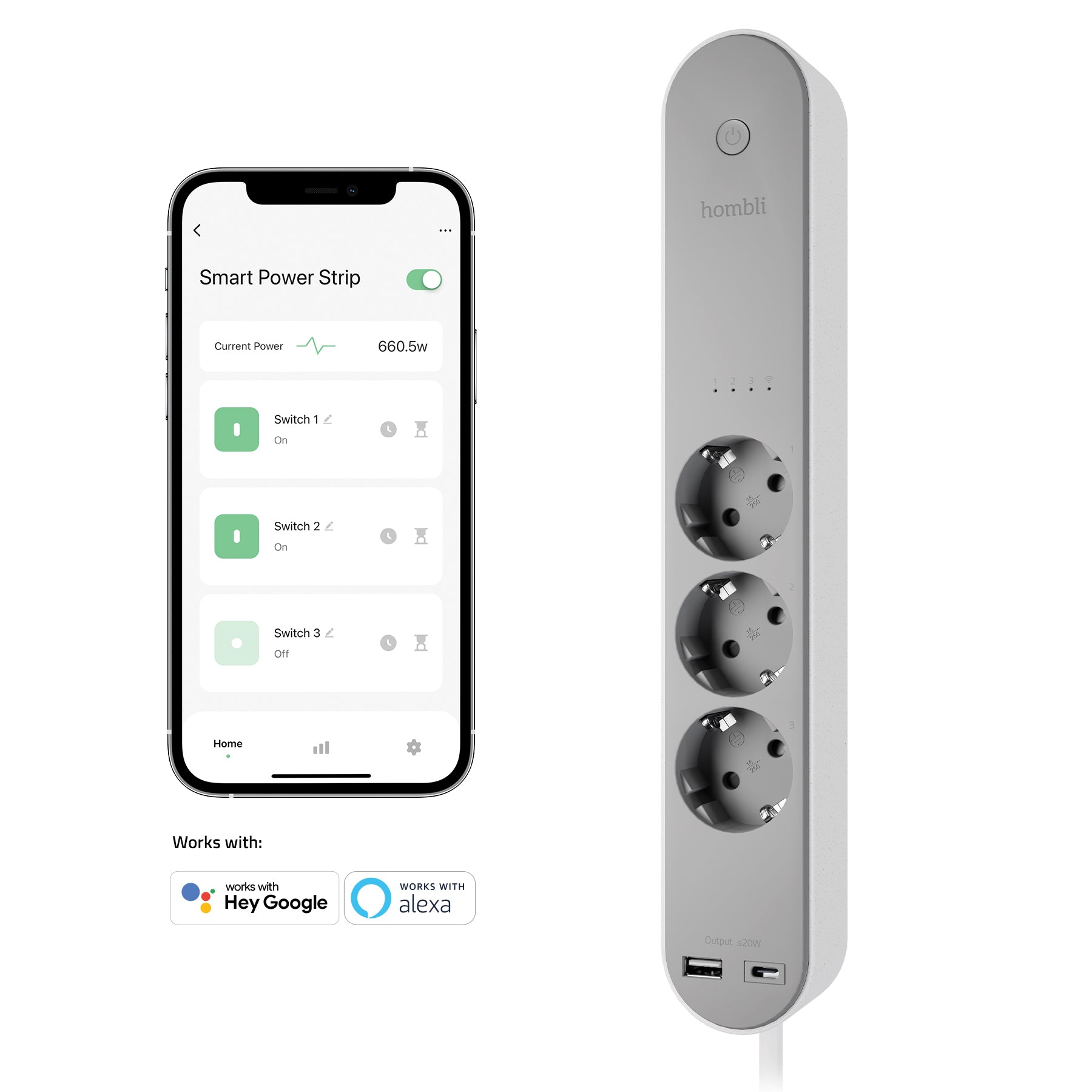 hombli-smart-powerstrip-steckdosenleiste-eu-mit-usb-strommessung image 3