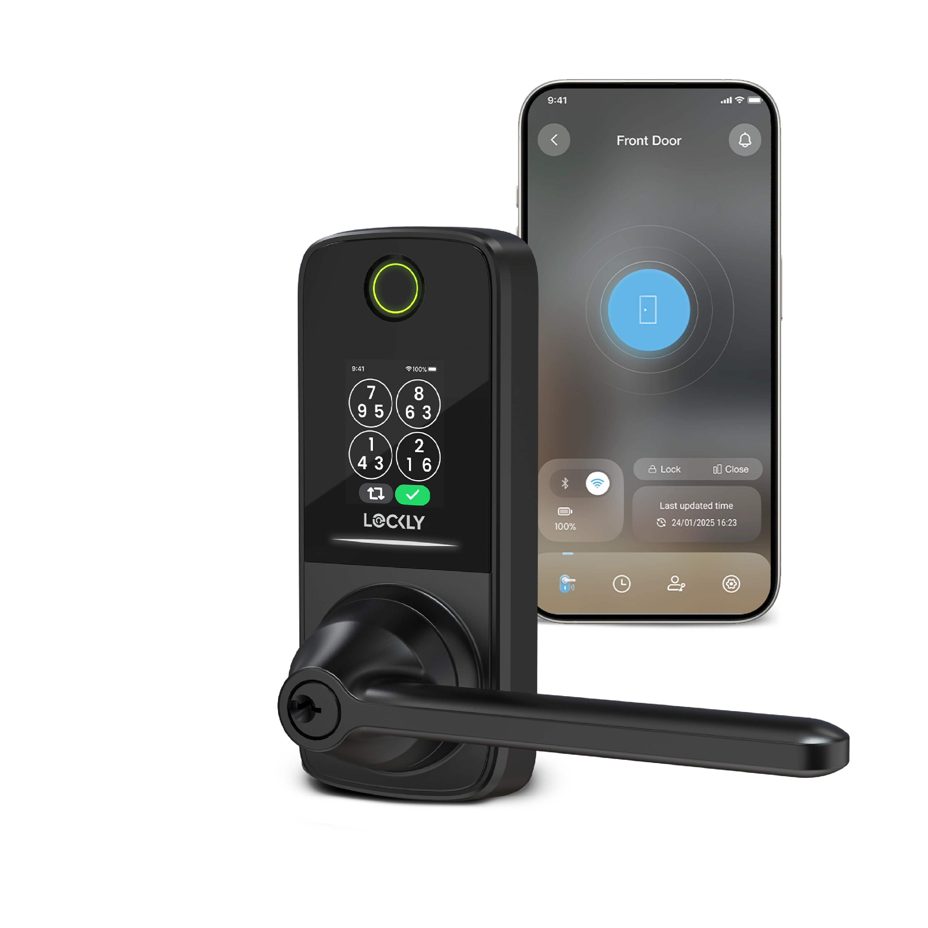 lockly-secure-pro-latch-smart-lock-dual-keypad-matt-schwarz image 1