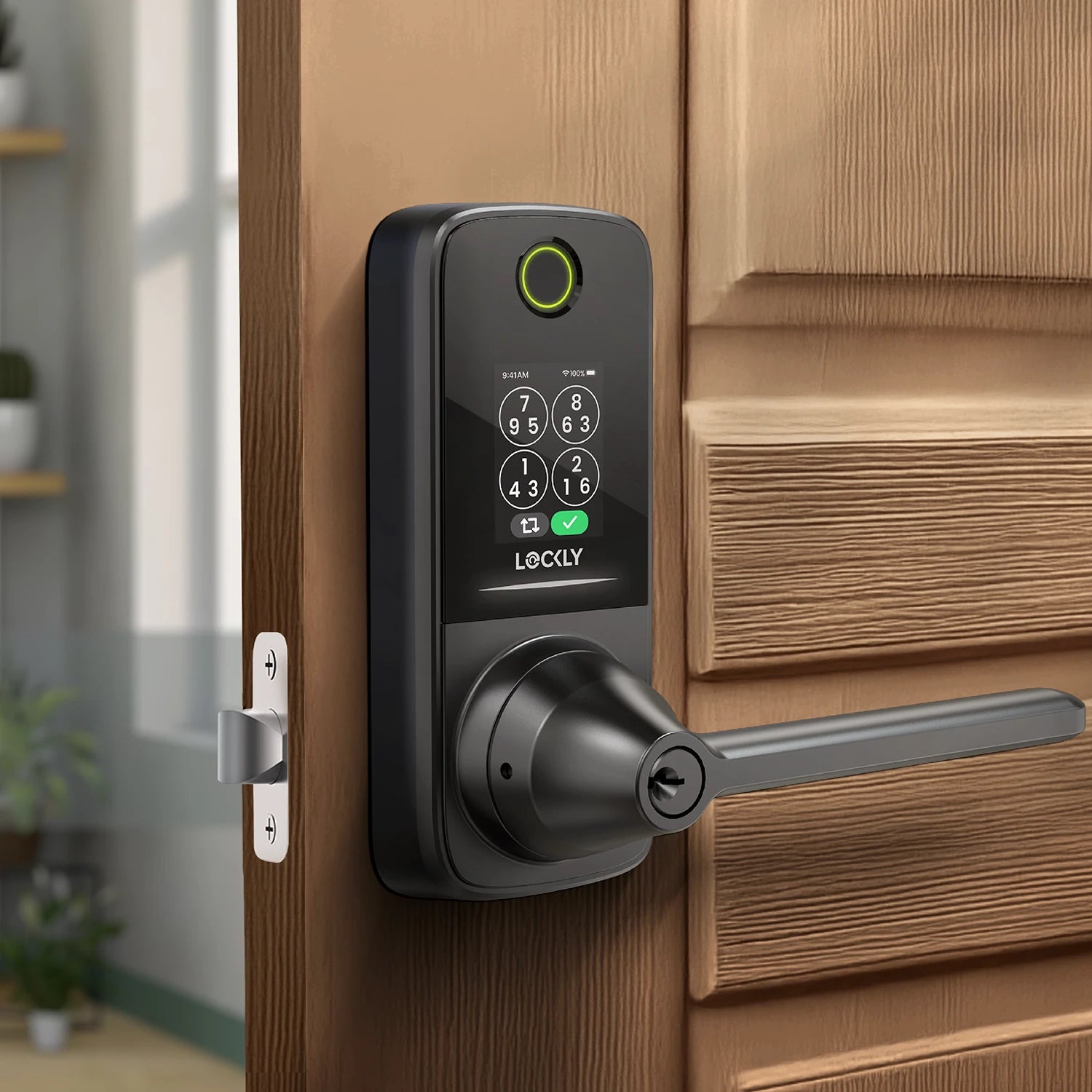 lockly-secure-pro-latch-smart-lock-dual-keypad-matt-schwarz image 2