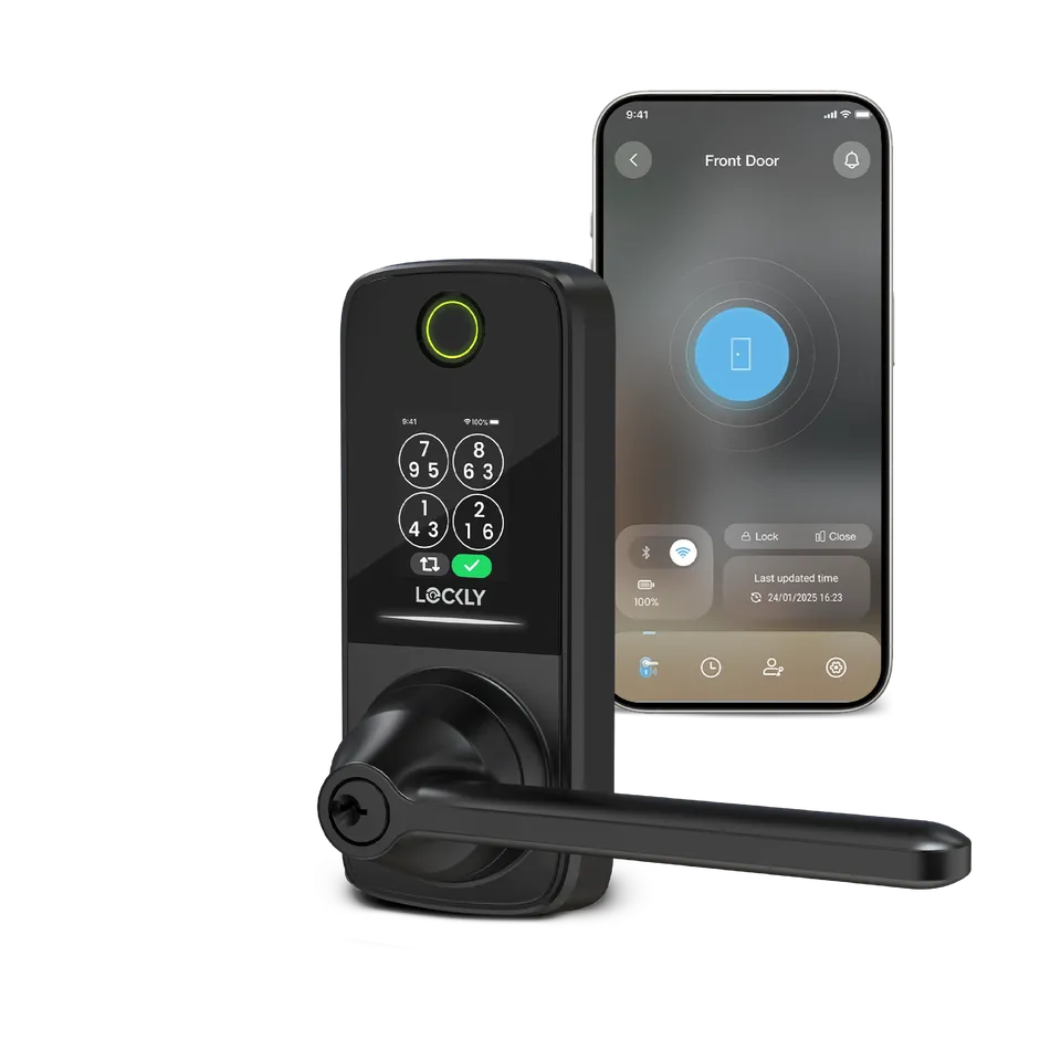 lockly-secure-pro-latch-smart-lock-dual-keypad-matt-schwarz image 1