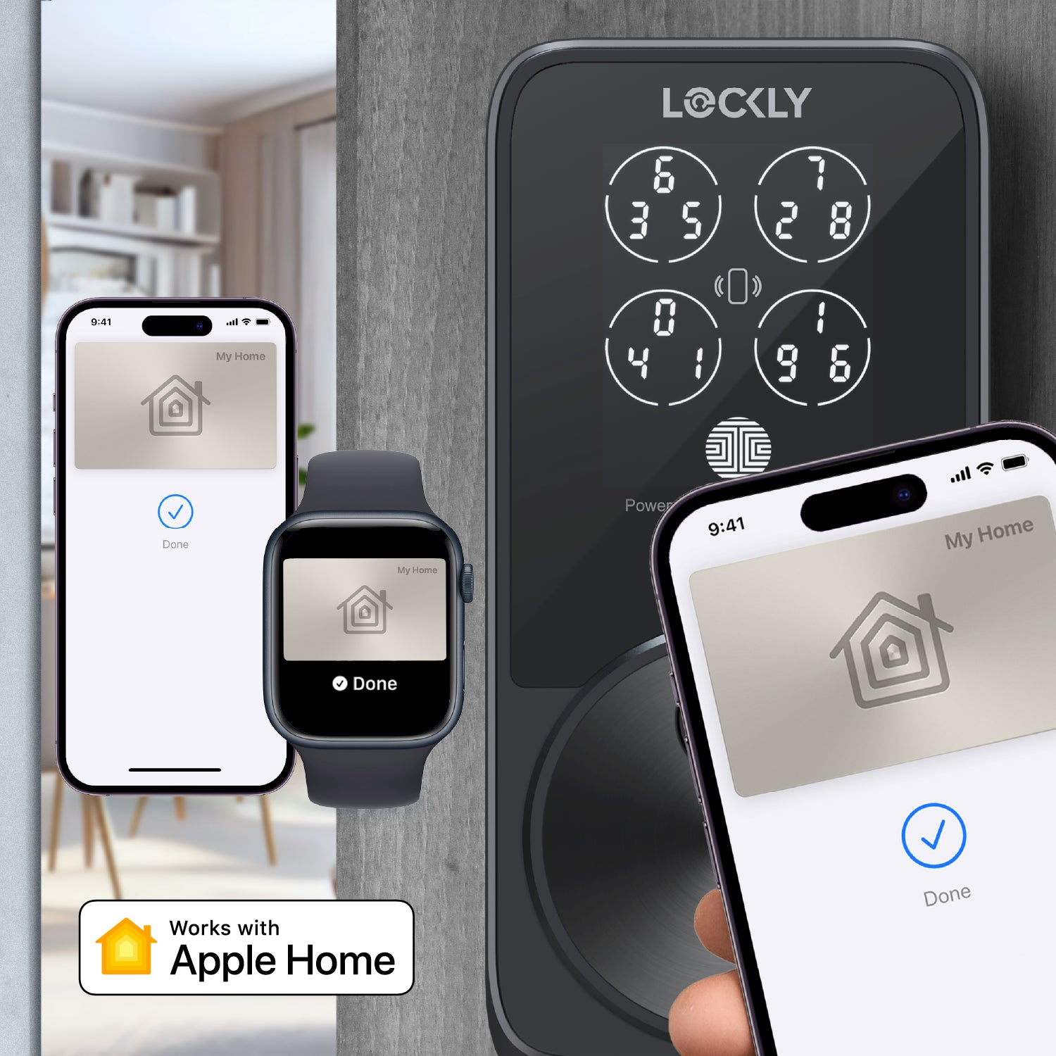 lockly-zeno-pin-genie-pro-t-rschloss-deadbolt-mattschwarz-apple-home-key image 2