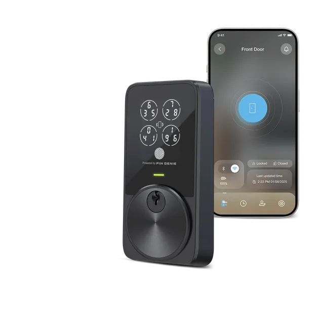 lockly-zeno-pin-genie-pro-t-rschloss-deadbolt-mattschwarz-apple-home-key image 1